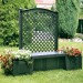 Садовая скамейка KHW Копенгаген с шпалерой 139см и ящиками для цветов 2х44л, зеленый (2 кор)