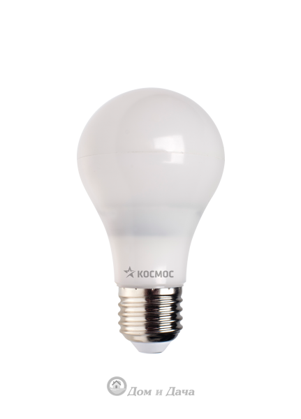 Лампа светодиодная. LED 7Вт А60 классик/пластик Е27 3000К Экономка Космос