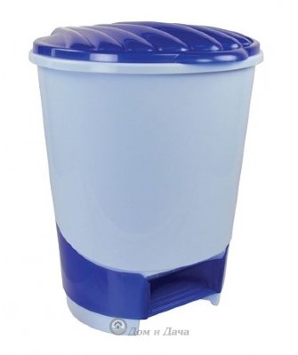Ведро для мусора с педалью 10л (голубое)