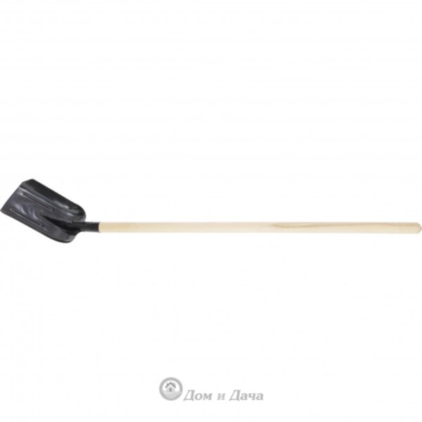 Лопата совковая, 230 x 280 x 1400 мм, ребра жесткости, деревянный черенок Россия