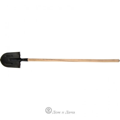 Лопата штыковая, 205 x 275 x 1400 мм, ребра жесткости, деревянный черенок Россия