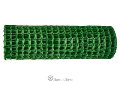 Решетка заборная в рулоне, 1,5х25 м, ячейка 75х75 мм, пластиковая, зеленая Россия