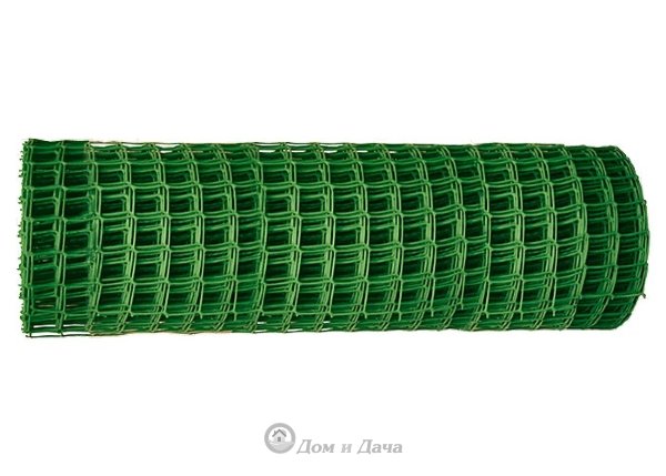Решетка заборная в рулоне, 1,5х25 м, ячейка 75х75 мм, пластиковая, зеленая Россия