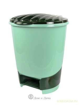 Ведро для мусора с педалью 10л (зеленое)